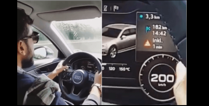Kalidas Jayaram driving a cat at 200 km/hr in Germany Kalidas Jayaram. Poomaram