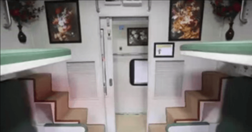 Interiors of the Mahamana Express train Mahamana Express