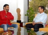 Kamal Haasan with Arvind Kejriwal