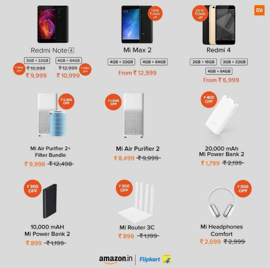 Xiaomi Diwali offers on Redmi Note 4, Redmi 4, Mi Max 2 ...