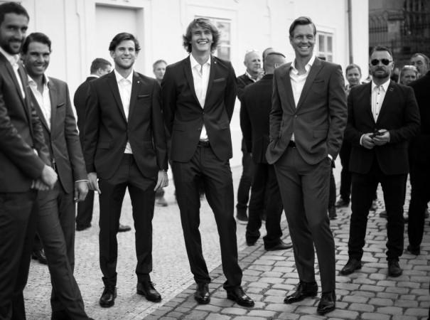 Alexander Zverev and rest of the players. Rafael Nadal, Alexander Zverev, Laver Cup