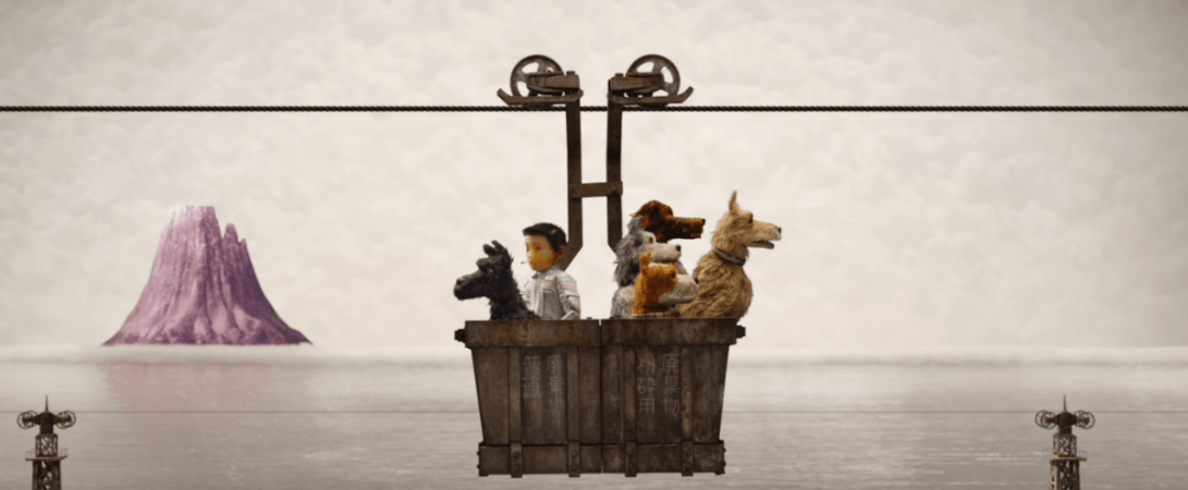 A still from Isle of Dogs highlighting Wes Anderson's signature composition. Isle of Dogs