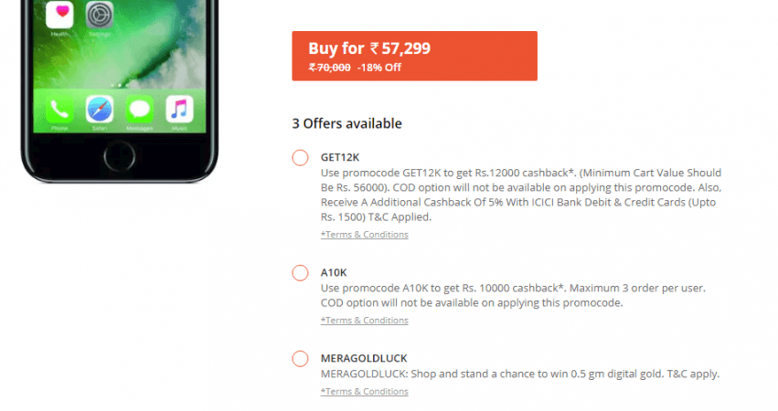 Paytm Cashback offer sample