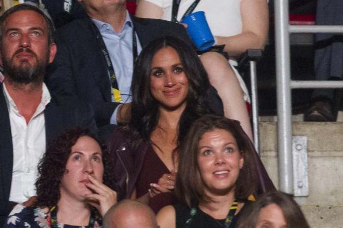 Meghan Markle, watches the opening ceremonies of the Invictus Games in Toronto, Ontario. Meghan Markle Prince harry