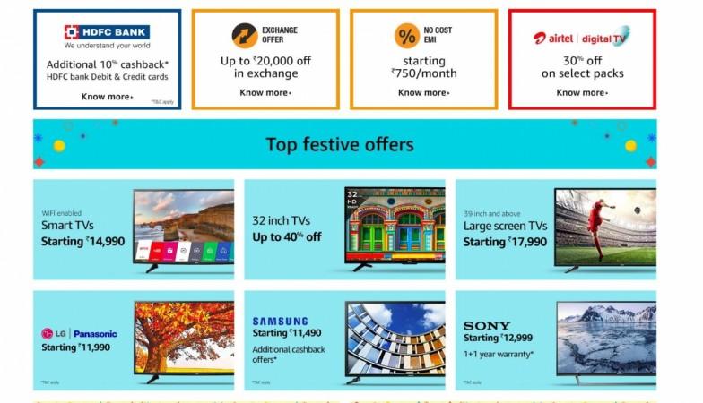 Amazon, Great Indian Sale, Diwali offer, Smart LED TVs