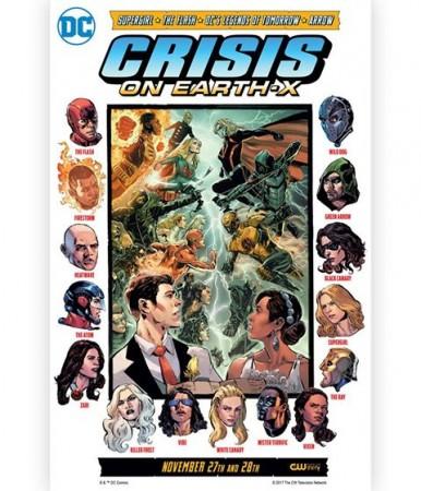A cover page of special crossover episode for Arrow, The Flash, Supergirl and Legends of Tomorrow. Arrow