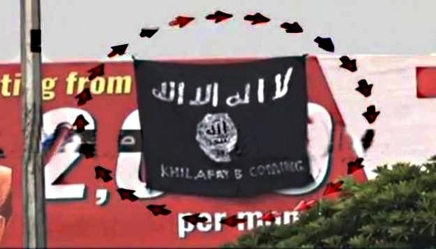 In picture: ISIS flag in Islamabad, Pakistan, on Sunday, September 24, 2017. ISIS flag in Pakistan