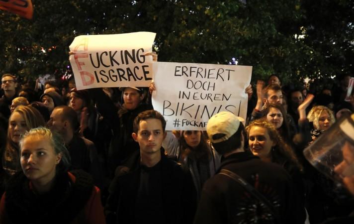 Demonstrators protest against the anti-immigration party Alternative fuer Deutschland (AfD AfD protests