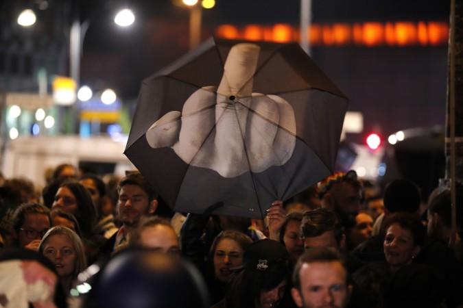 Demonstrators protest against the anti-immigration party Alternative fuer Deutschland (AfD) after German general election AfD protests