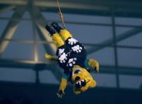 NFL mascot rappels down from roof of Wembley stadium