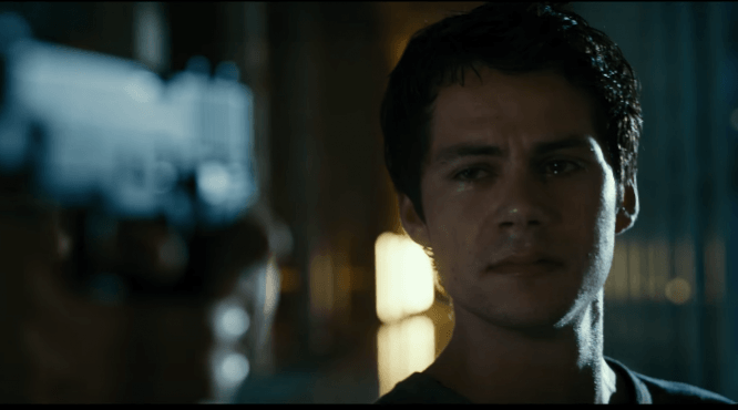 A still from the trailer. dylan maze runner