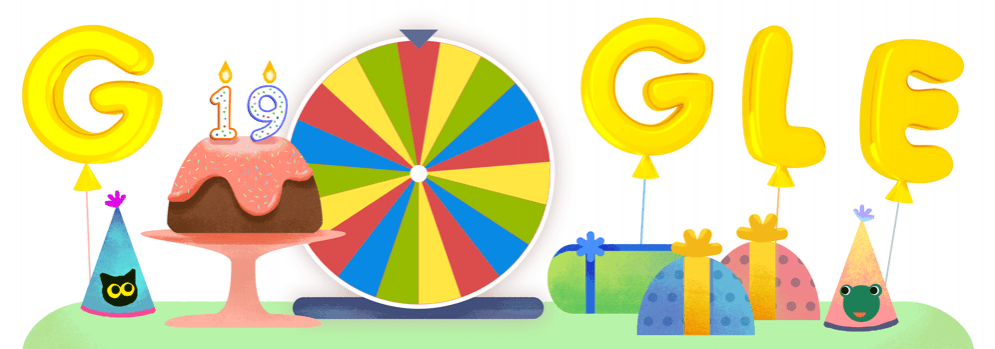 Google's 19th birthday Doodle. Google 19th Birthday Doodle