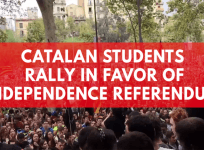 Catalan students rally in favor of independence referendum