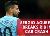 Manchester City striker Sergio Aguero breaks rib in Amsterdam car crash