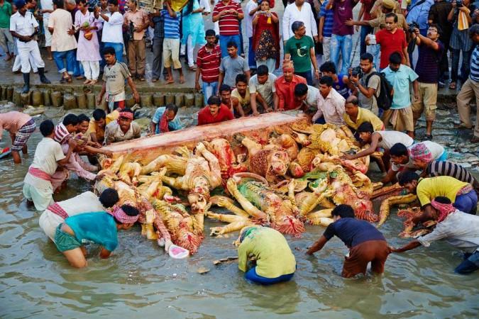 Durga idol immersion Durga idol immersion