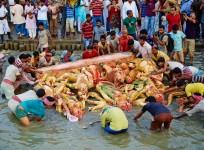 Durga idol immersion