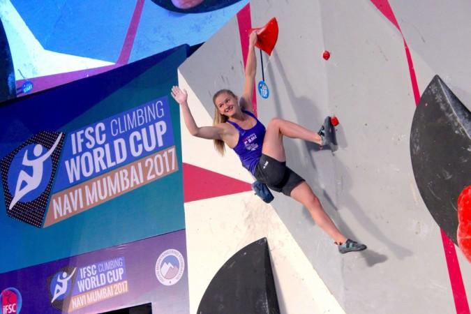 Shauna Coxsey at the IFSC Climbing World Cup in Navi Mumbai shauna coxsey