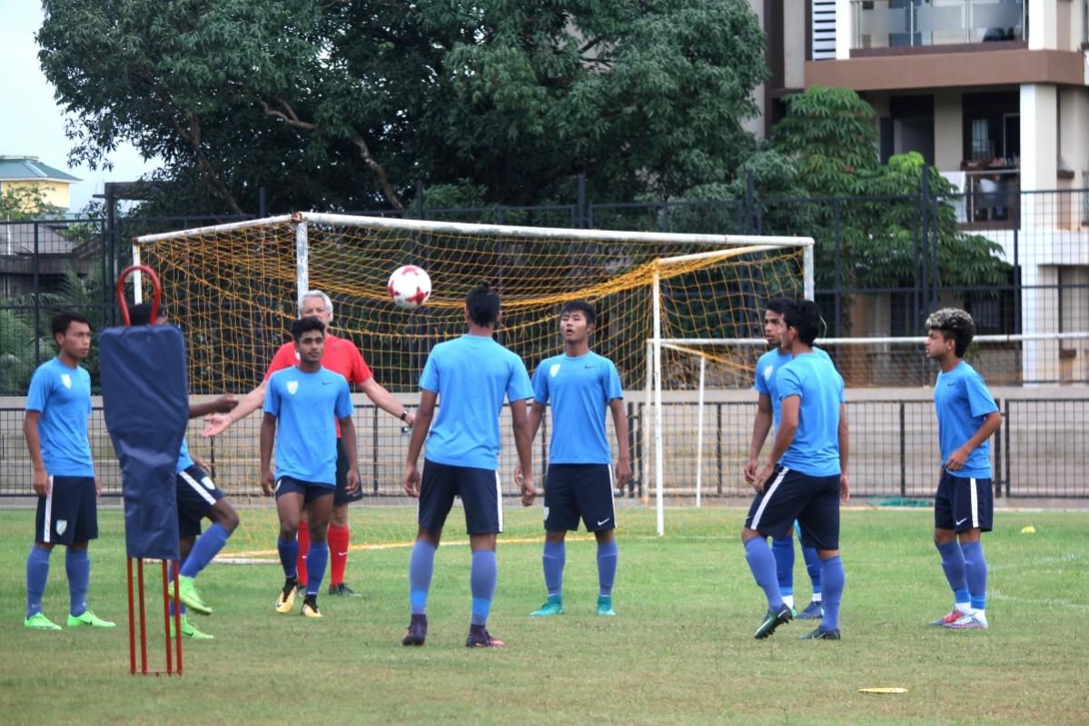The India Under 17 football team trains under the watchful eyes of coach Luis Norton de Matos fifa u17 world cup, indian football