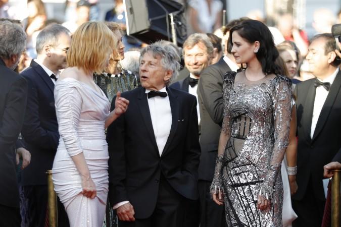 Roman Polanski with wife, Emmanuelle Seigner and Eva Green (right). polanski 2