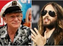 Playboy founder Hugh Hefner (L); Jared Leto (R)