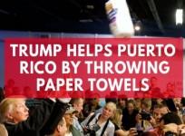 President Trump throws paper towels into crowd during Puerto Rico visit