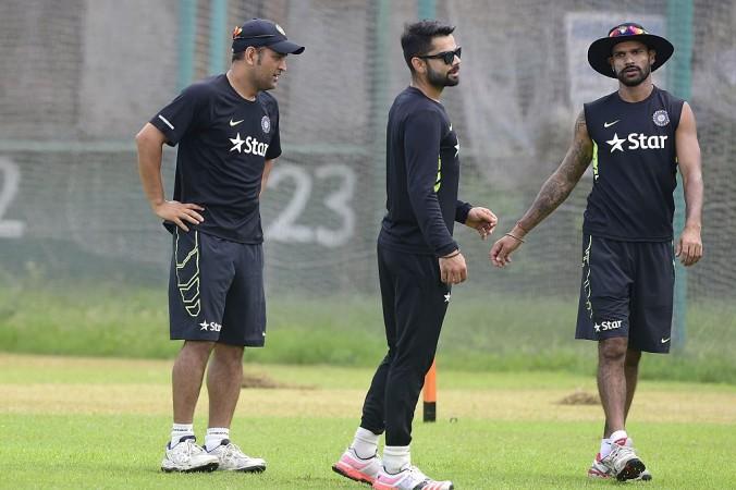 File photo of MS Dhoni, Virat Kohli and Shikhar Dhawan MS Dhoni Shikhar Dhawan