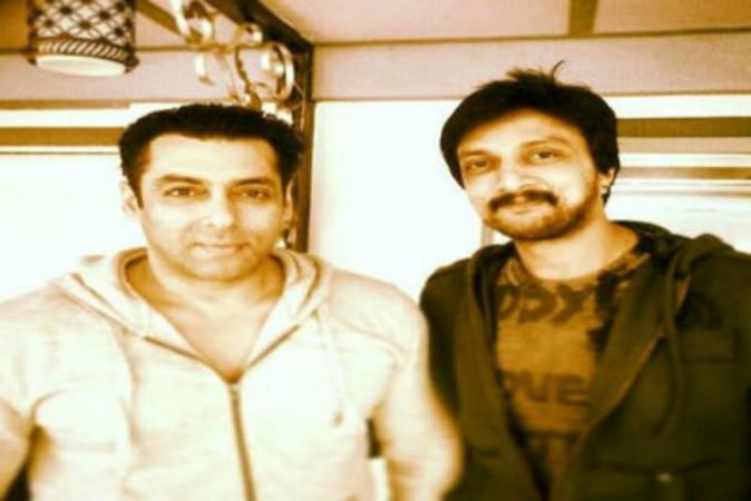 Sudeep with Salman Khan. Sudeep with Salman Khan