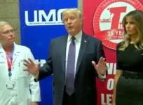 President Trump meets with first responders of mass shooting at Las Vegas hospital