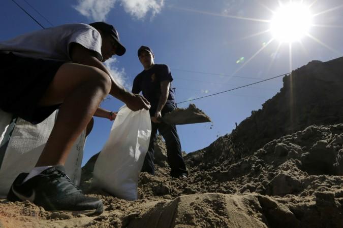 Members of the New Orleans Fire Department fill sandbags in preparation for Tropical Storm Nate in New Orleans, Louisiana, U.S., October 6, 2017. Hurricane Nate