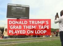Trumps lewd grab them tape played on loop for 12 hours near White House
