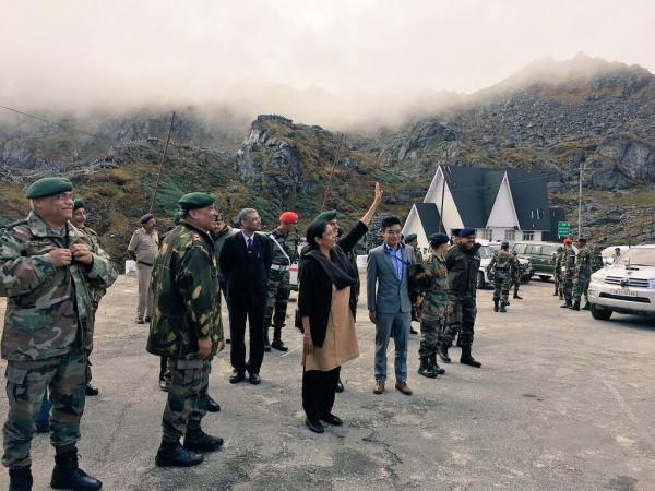 Defence minister Nirmala Sitharaman waving at Chinese soldiers Defence minister Nirmala Sitharaman