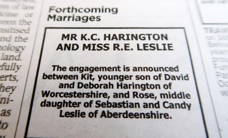 The engagement of Game Of Thrones stars Kit Harington and Rose Leslie is announced in The Times of London on September 27, 2017 in London, United Kingdom. Kit Harington and Rose Leslie engagement