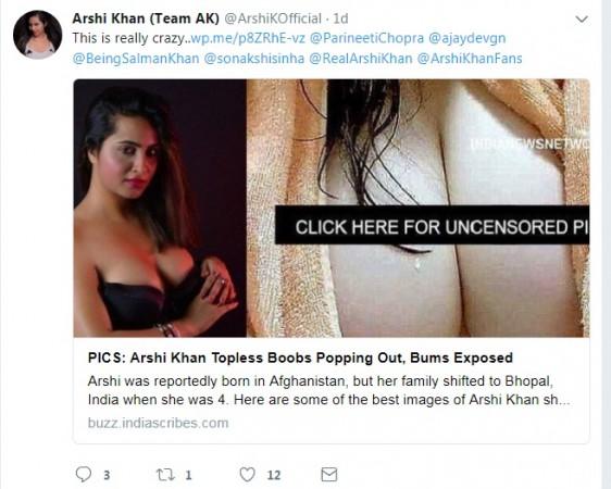 Arshi Khan obscene photo