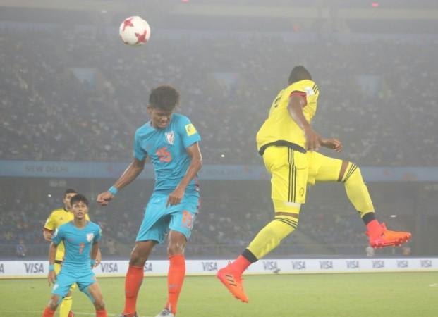 Jeakson Singh (second from right) in action on Monday Jeakson Singh