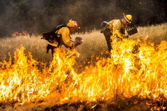 Firefighters battle wildfire in northern California California wildfire