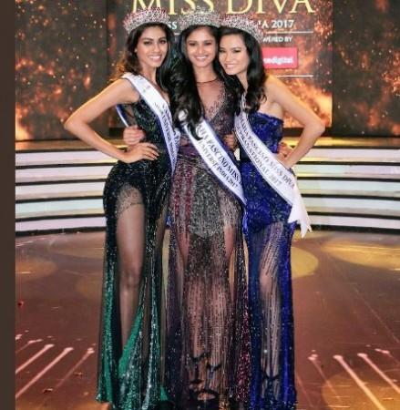 Miss Diva 2017 winner Shraddha Sashidhar (center) Miss Diva 2017 winner, Miss Diva 2017 winner Shraddha Sashidhar, Miss India Universe