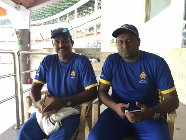 Karnataka's coaches PV Shashikanth (left) and GK Anil Kumar PV Shashikanth