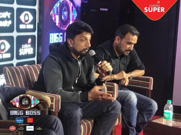 Sudeep at the Bigg Boss Kannada 5 Press Meet. Sudeep at the Bigg Boss Kannada 5 Press Meet