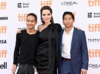 Angelina Jolie with sons Maddox Jolie-Pitt and Pax Jolie-Pitt