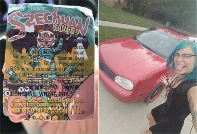 Woman trades a packet of McDonald's Szechuan Sauce McDonald's Szechuan Sauce