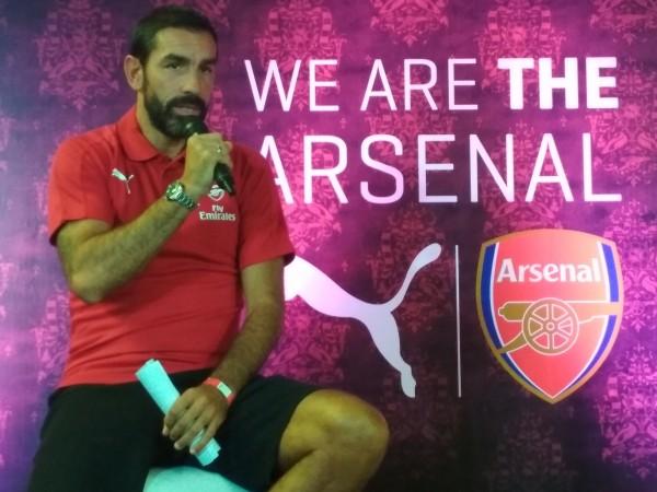 Former Arsenal football player Robert Pires during a PUMA event in Bengaluru robert pires