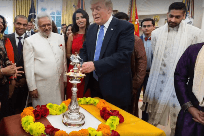Trump celebrating Diwali. Trump celebrating Diwali