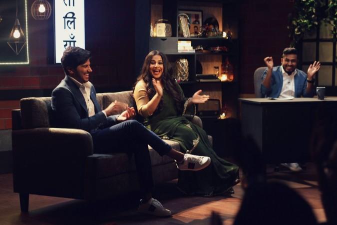 Dulquer Salmaan, Vidya Balan and Abish Mathew in the show Son of Abish. Dulquer Salmaan, Vidya Balan, Abish Mathew, Son of Abish