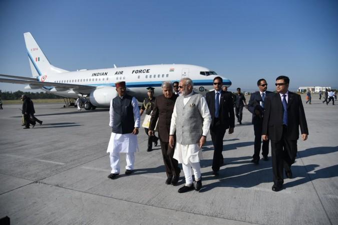In picture: Prime Minister Narendra Modi is welcomed by Uttarakhand Governor KK Paul and Chief Minister Trivendra Singh Rawat as he lands in the state on a visit on Friday, October 20 , 2017. PM Modi at Kedarnath