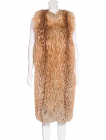 Khloe Kardashian's Row Fox Fur Vest. fur coat