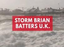 Storm Brian batters UK with 80mph winds
