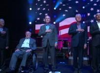 All five living former US presidents appear at hurricane relief fundraiser