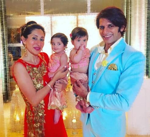 Karanvir Bohra, wife Teejay and their twin daughters Karanvir Bohra