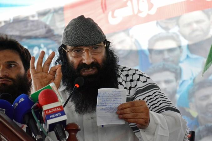 Syed Salahuddin, supreme commander of Hizbul Mujahideen, speaks at a rally in Muzaffarabad, Pakistan July 8, 2017. (File) Syed Shahid Yusuf