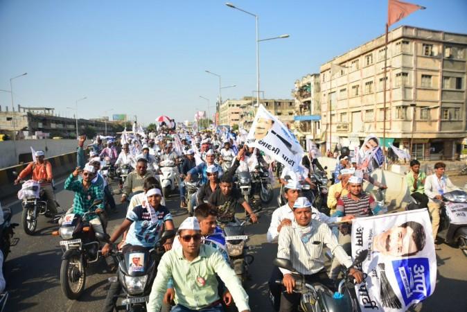 In picture: An AAP roadshow in Gujarat in the run-up to the 2017 Assembly elections. AAP roadshow in Gujarat